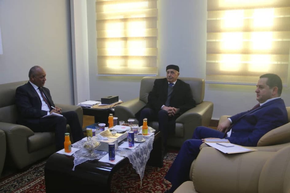 رئيس مجلس النواب الليبي يستقبل النائب مصطفى بكرى بمدينة درنه الليبيه