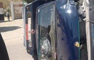 انقلاب سيارة شرطة بالمنيا وإصابة نقيب و8 أفراد ومجندين