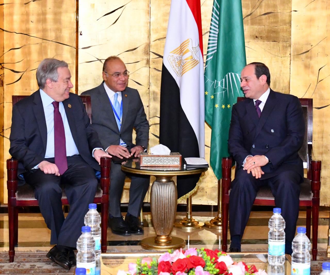 السيسى يلتقى سكرتير الأمم المتحدة..وجوتيريش يشيد بمكانة مصر