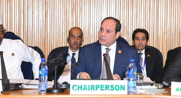 السيسي يشارك فى منتدى الآلية الإفريقية ومجلس السلم والأمن عن ليبيا والساحل