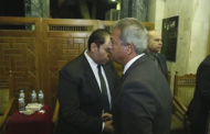 خالد عبد العزيز وهاني أبوريدة يؤديان واجب العزاء في عمرو مصطفى فهمي