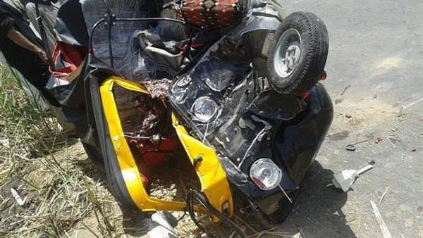 مصرع عجوز وإصابة نجار في حادث إصطدام تروسيكل بتوك توك في جرجا