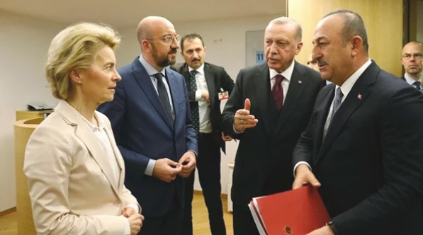 غادر غاضبا ووبخته اليونان .. تفاصيل اجتماع أردوغان والاتحاد الأوروبي بشأن المهاجرين