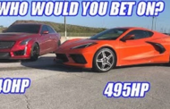 منافسة بين شيفروليه كورفيت C8 وكاديلاك CTS-V .. من الفائز